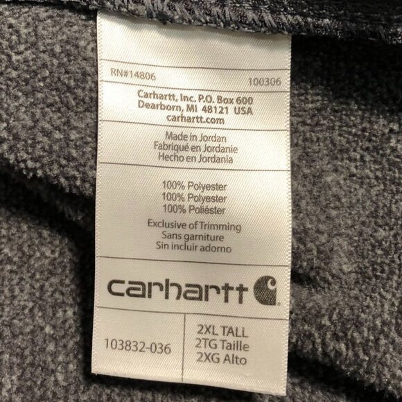 Carhartt Dalton Full‑Zip Fleece Jacket 103832‑036 Shadow Heather Men’s Size XXL - Picture 3 of 16